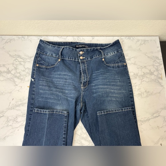Y2K Diamante vintage blue straight leg jeans Universal Jeans Sz 24 Denim - Picture 3 of 6